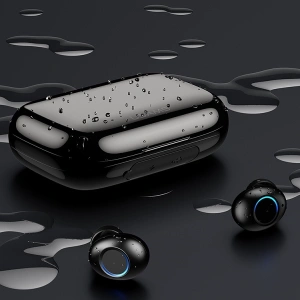 Wholesale USAMS Earphones Bluetooth 5.0 TWS YJ series black BHUYJ01 - USA679BLK - {ean13} - Hurt