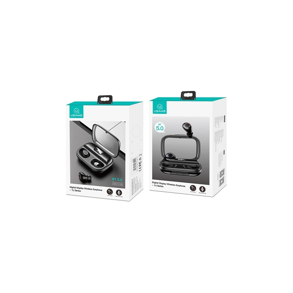Hurtownia GSM - Sluchátka TWS USAMS YJ série Bluetooth 5.0 černá/black BHUYJ01 - USA679BLK - {ean13} - Hurt