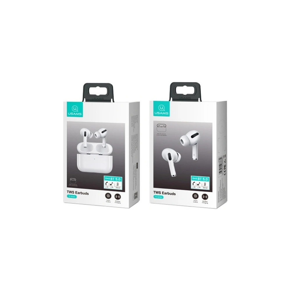 Wholesale USAMS Earphones Bluetooth 5.0 TWS YS series white BHUYS01 - USA680WHT - {ean13} - Hurt