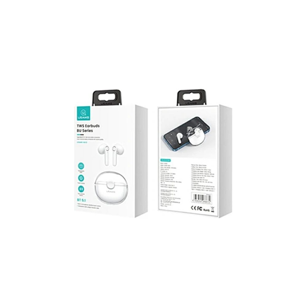 Hurtownia GSM - Sluchátka TWS USAMS BU série Bluetooth 5.1 bílé/white BHUBU01 - USA684WHT - {ean13} - Hurt