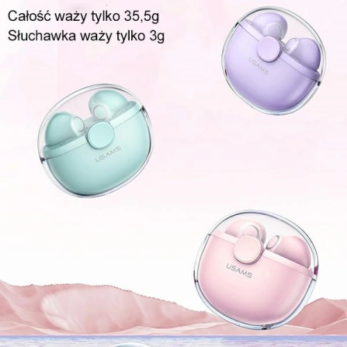 Słuchawki TWS USAMS BU series Bluetooth 5.1 różowy/pink BHUBU04