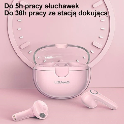 Słuchawki TWS USAMS BU series Bluetooth 5.1 różowy/pink BHUBU04