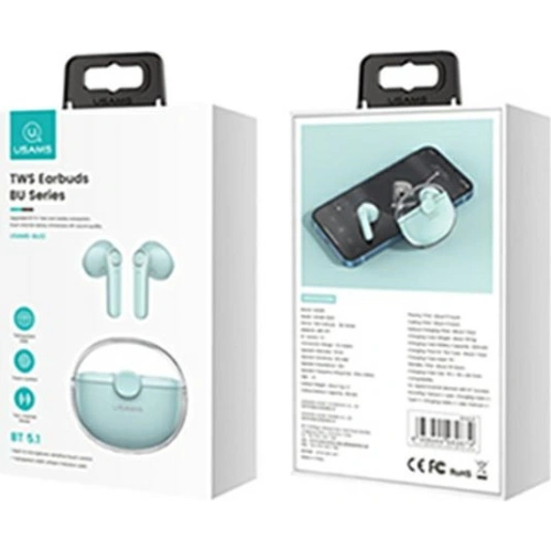 Słuchawki TWS USAMS BU series Bluetooth 5.1 zielony/green BHUBU03