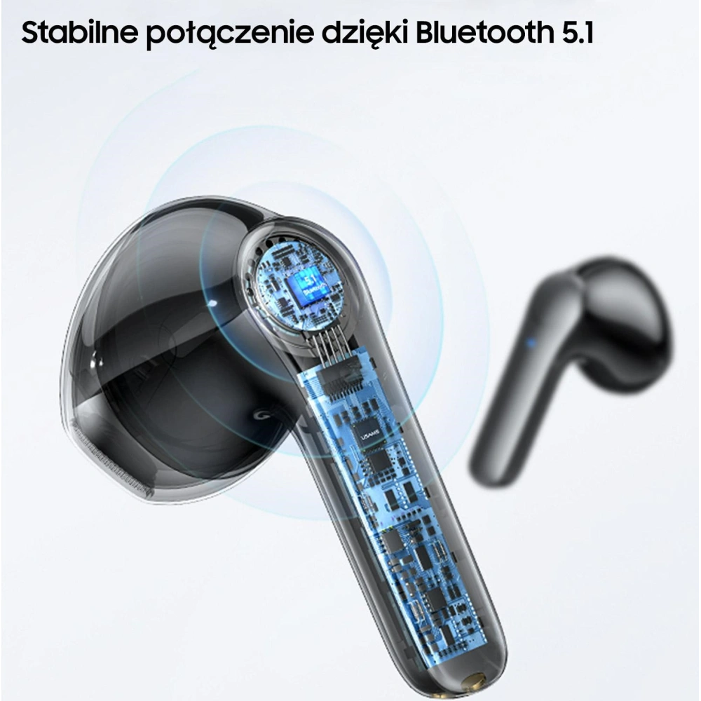 Hurtownia GSM - Słuchawki TWS USAMS XH Series Dual mic Bluetooth 5.1 czarny/black BHUXH01 - USA689BLK - {ean13} - Hurt