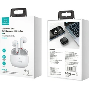 Hurtownia GSM - Sluchátka TWS USAMS NX10 Series Dual mic Bluetooth 5.2 bílé/white BHUNX02 - USA692WHT - {ean13} - Hurt