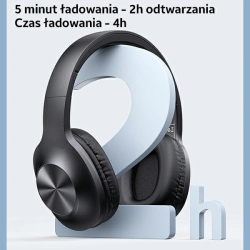 Słuchawki nauszne USAMS YX05 E-Join Series Bluetooth czarny/black TDLYEJ02 twarde etui, 1200mAh