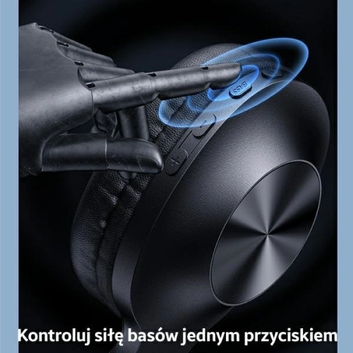 Słuchawki nauszne USAMS YX05 E-Join Series Bluetooth czarny/black TDLYEJ02 twarde etui, 1200mAh
