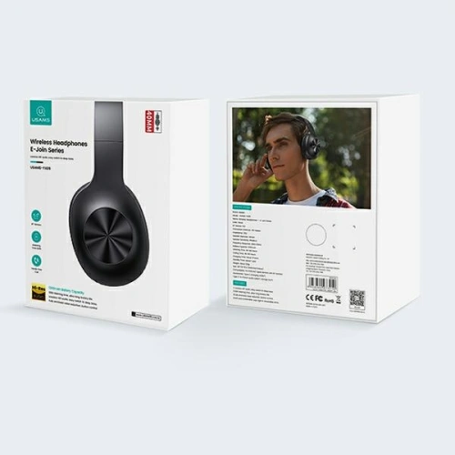 Słuchawki nauszne USAMS YX05 E-Join Series Bluetooth czarny/black TDLYEJ02 twarde etui, 1200mAh