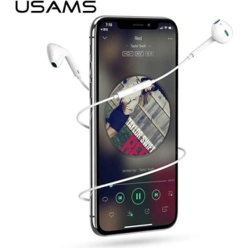 Słuchawki stereo USAMS EP-24 lightning Apple iPhone 7/8/X/XS/XS Max/XR biały/white HSEP2401