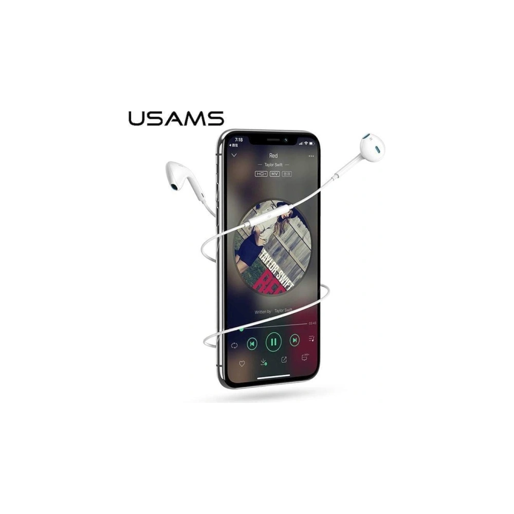 Hurtownia GSM - Stereofonní sluchátka USAMS EP-24 lightning Apple iPhone 7/8/X/XS/XS Max/XR bílé/bílá HSEP2401 - USA708WHT - {ean13} - Hurt