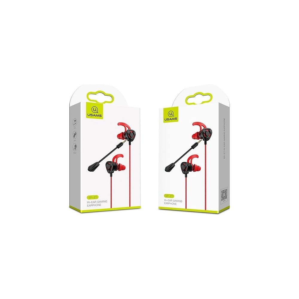 Hurtownia GSM - Sluchátka stereo USAMS EP-27 Gaming červená/red HSEP2701 jack 3,5mm - USA709RED - {ean13} - Hurt