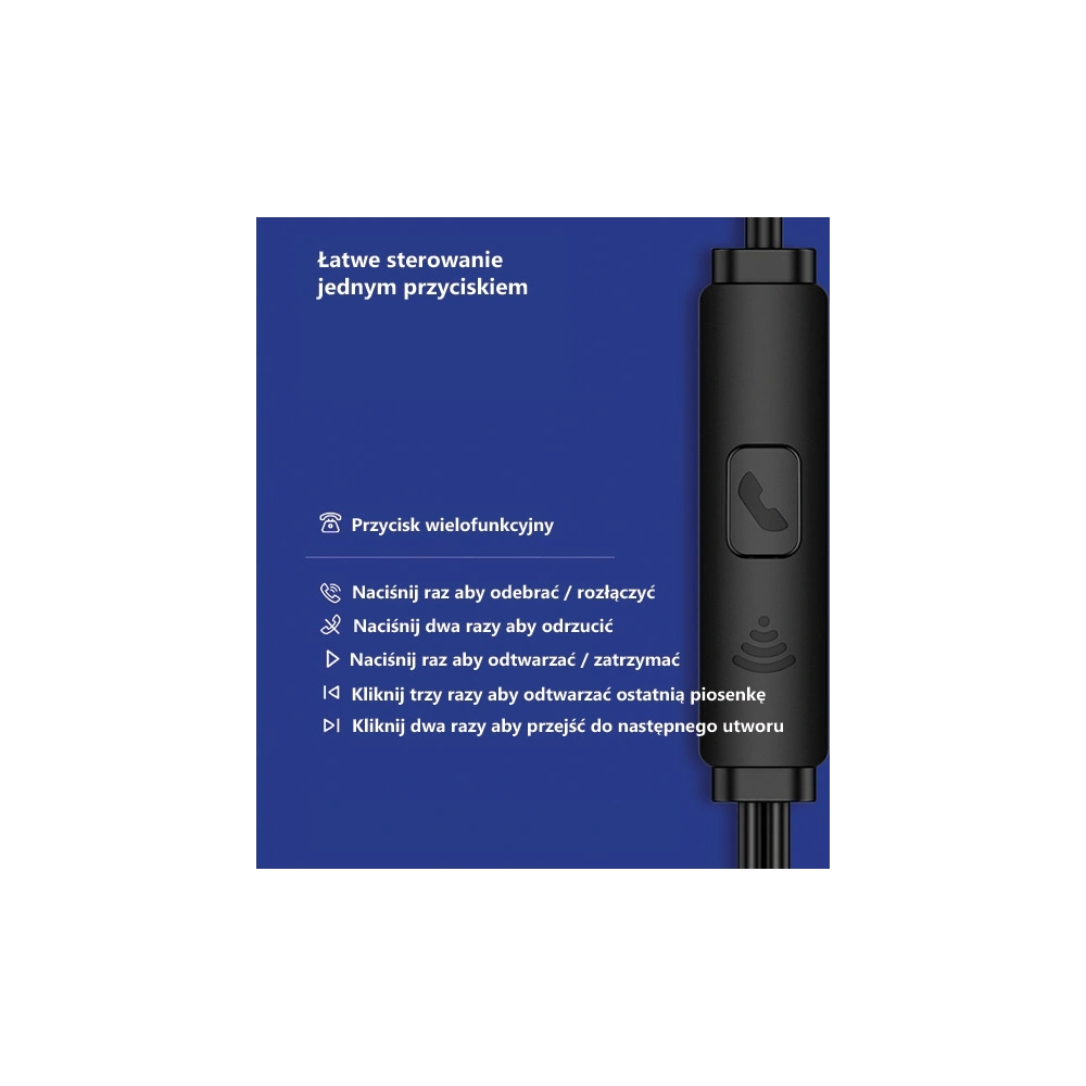 Hurtownia GSM - Sluchátka stereo USAMS EP-36 3,5 mm černá/black HSEP3601 - USA710BLK - {ean13} - Hurt