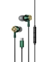 Stereo sluchátka USAMS EP-43 metal USB-C tmavě zelená/dark green HSEP4302
