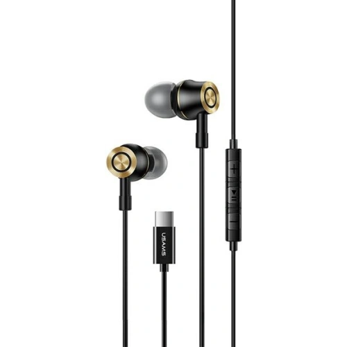 Słuchawki stereo USAMS EP-43 metal USB-C czarny/black HSEP4301