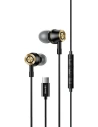 Słuchawki stereo USAMS EP-43 metal USB-C czarny/black HSEP4301