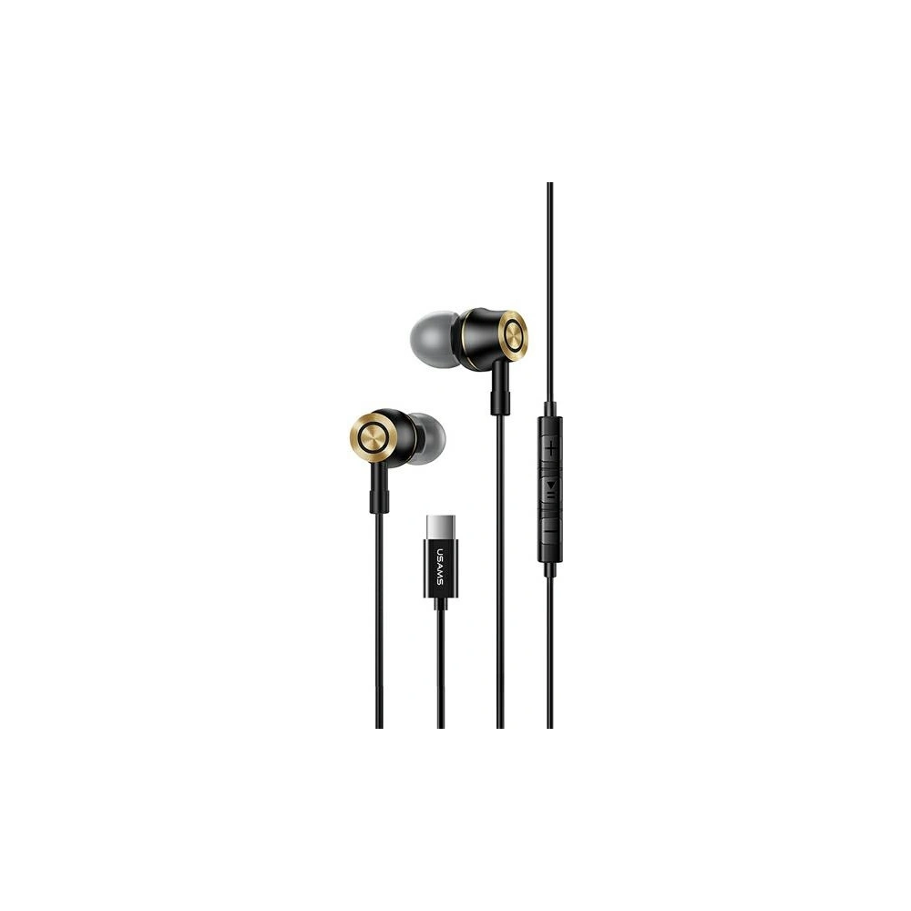 Hurtownia GSM - Stereo sluchátka USAMS EP-43 metal USB-C černá/black HSEP4301 - USA722BLK - {ean13} - Hurt