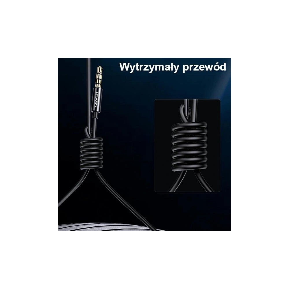 Hurtownia GSM - Słuchawki stereo USAMS EP-44 jack 3.5mm czarny/black HSEP4401 - USA723BLK - {ean13} - Hurt
