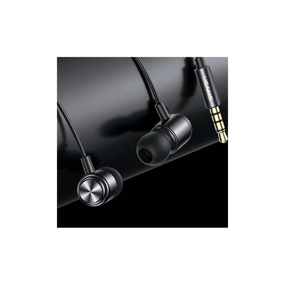 Hurtownia GSM - Słuchawki stereo USAMS EP-44 jack 3.5mm czarny/black HSEP4401 - USA723BLK - {ean13} - Hurt