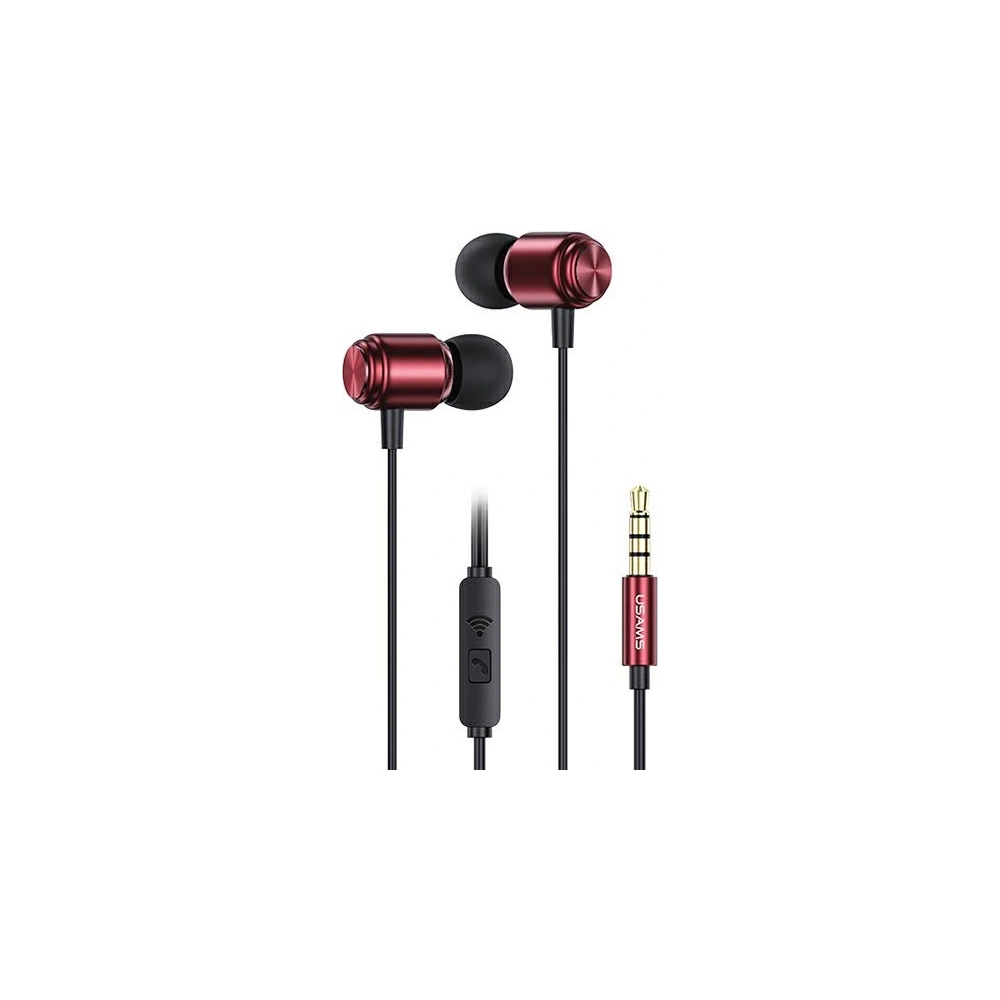 Hurtownia GSM - Sluchátka stereo USAMS EP-44 jack 3.5mm červená/red HSEP4402 - USA724RED - {ean13} - Hurt
