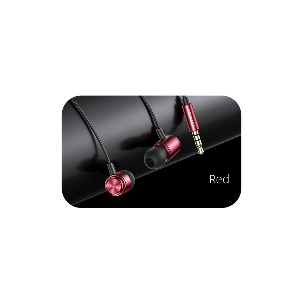 Hurtownia GSM - Sluchátka stereo USAMS EP-44 jack 3.5mm červená/red HSEP4402 - USA724RED - {ean13} - Hurt