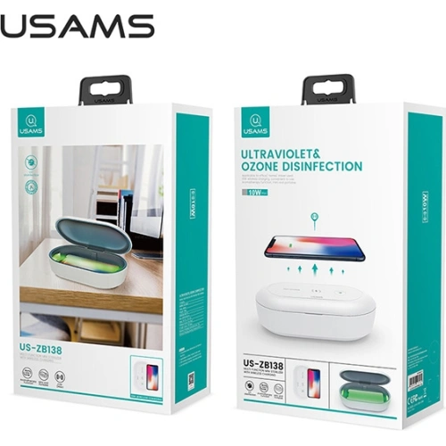 Sterylizator UV z ładowarką indukcyjną USAMS 10W biały/white ZB138XDJ01