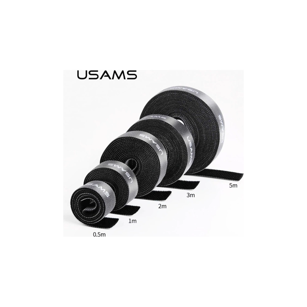 Hurtownia GSM - Organizér na kabely USAMS Velcro 2m černý/black ZB60ZD03 - USA728BLK - {ean13} - Hurt