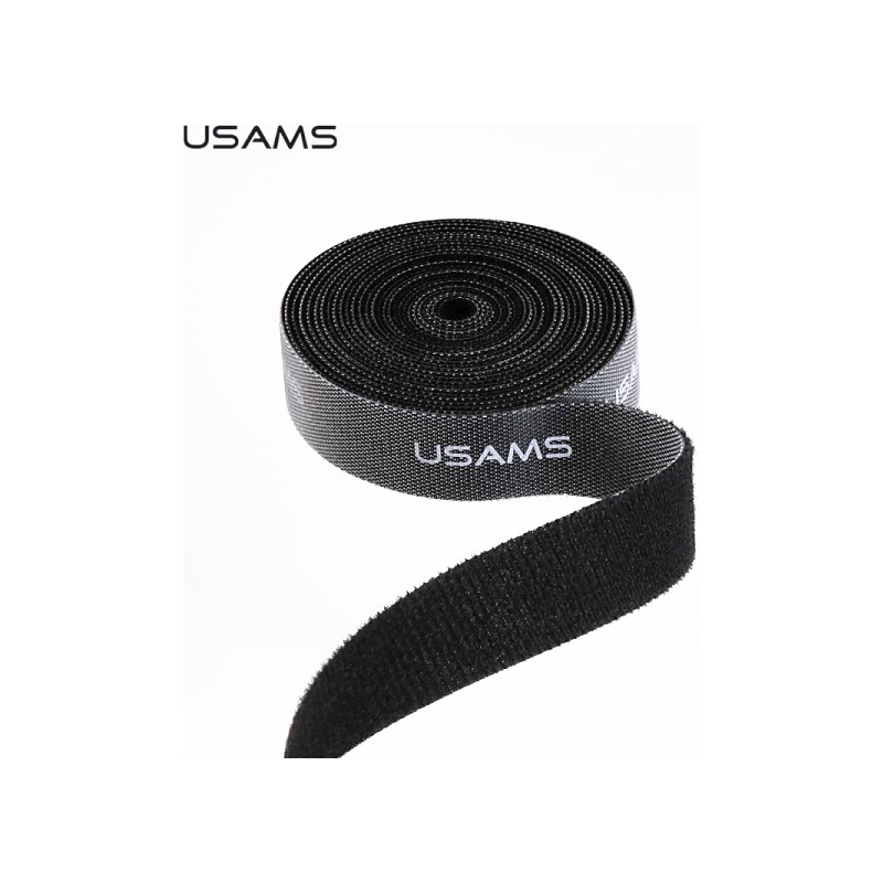 Usams Distributor - 6958444963808 - USA729BLK - USAMS Cable Organizer Tape Velcro 5m black ZB60ZD05 (US-ZB060) - B2B homescreen