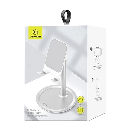 Uchwyt biurkowy USAMS na telefon/tablet srebrny/silver ZJ048ZJ02
