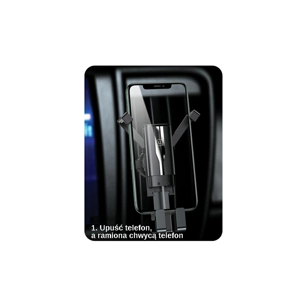 Hurtownia GSM - Držák do auta USAMS Air Vent Gravity černý/black ZJ058ZJ01 - USA741BLK - {ean13} - Hurt