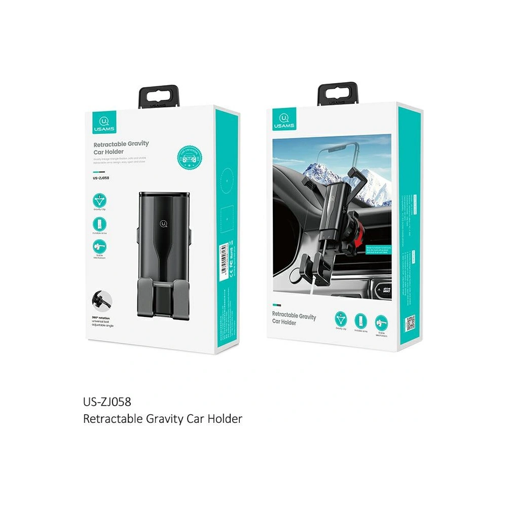 Hurtownia GSM - Držák do auta USAMS Air Vent Gravity černý/black ZJ058ZJ01 - USA741BLK - {ean13} - Hurt