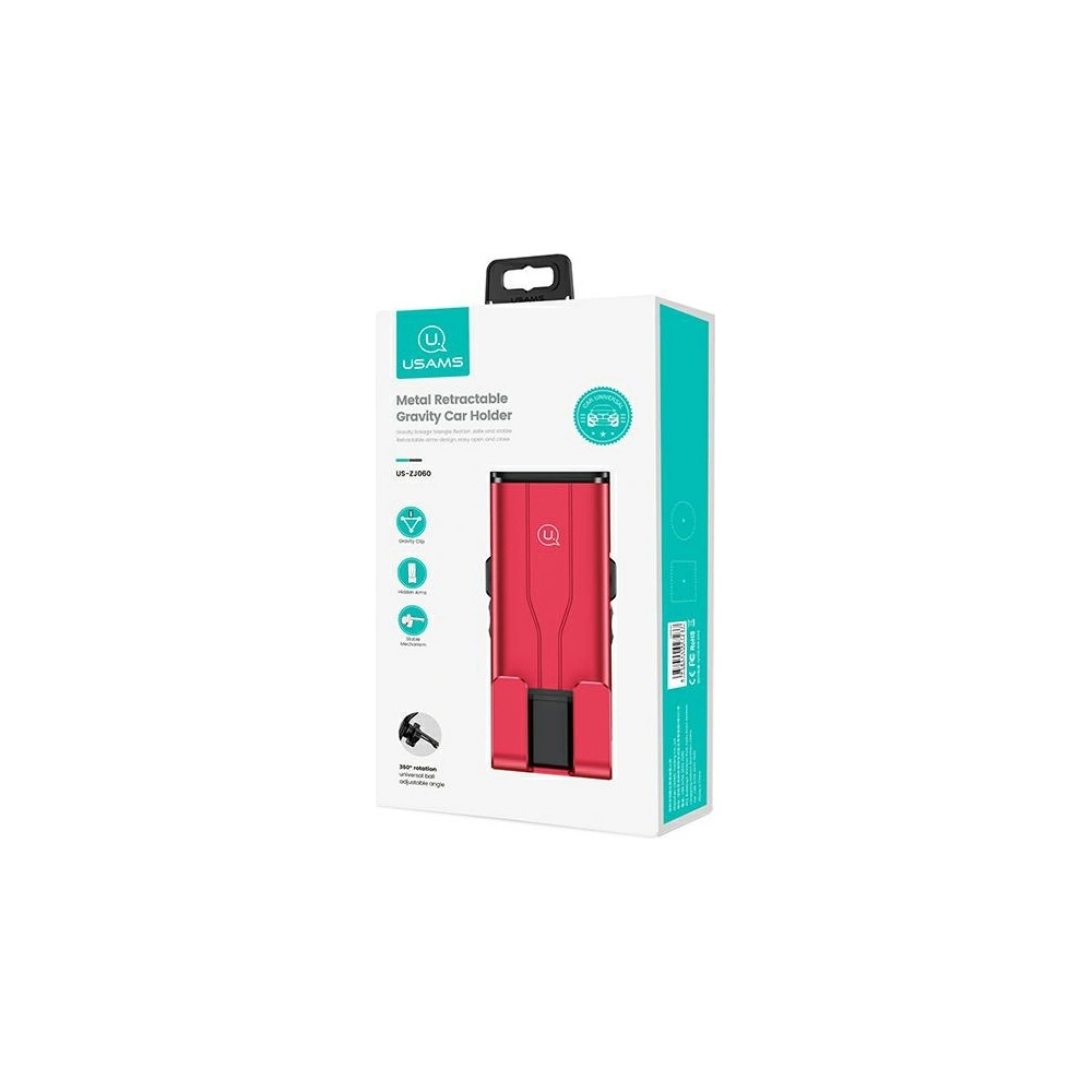 Hurtownia GSM - Uchwyt samochodowy USAMS Air Vent Metal Gravi ty czerwony/red ZJ060ZJ01 - USA743RED - {ean13} - Hurt