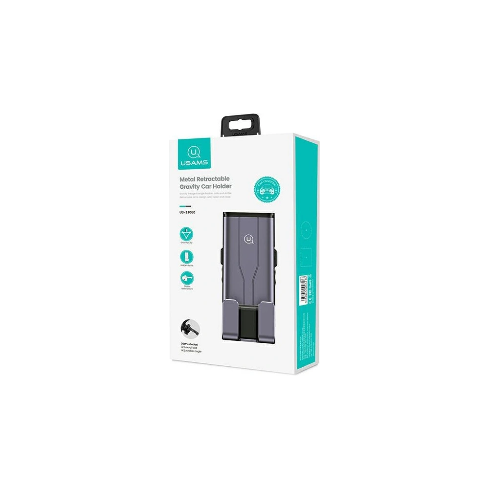 Hurtownia GSM - Uchwyt samochodowy USAMS US-ZJ060 Air Vent Metal Gravity szary/grey - USA744GRY - {ean13} - Hurt