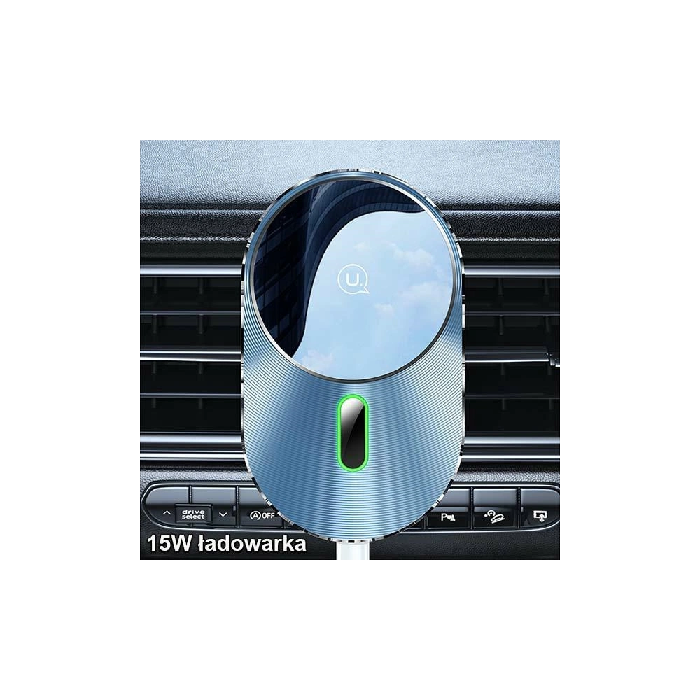 Hurtownia GSM - Upevnění do auta s indukčním nabíjením USAMS Magnetic Car Wireless Charging 15W Air Vent šedé/grey CD170DZ01 - USA750GRY - {ean13} - Hurt