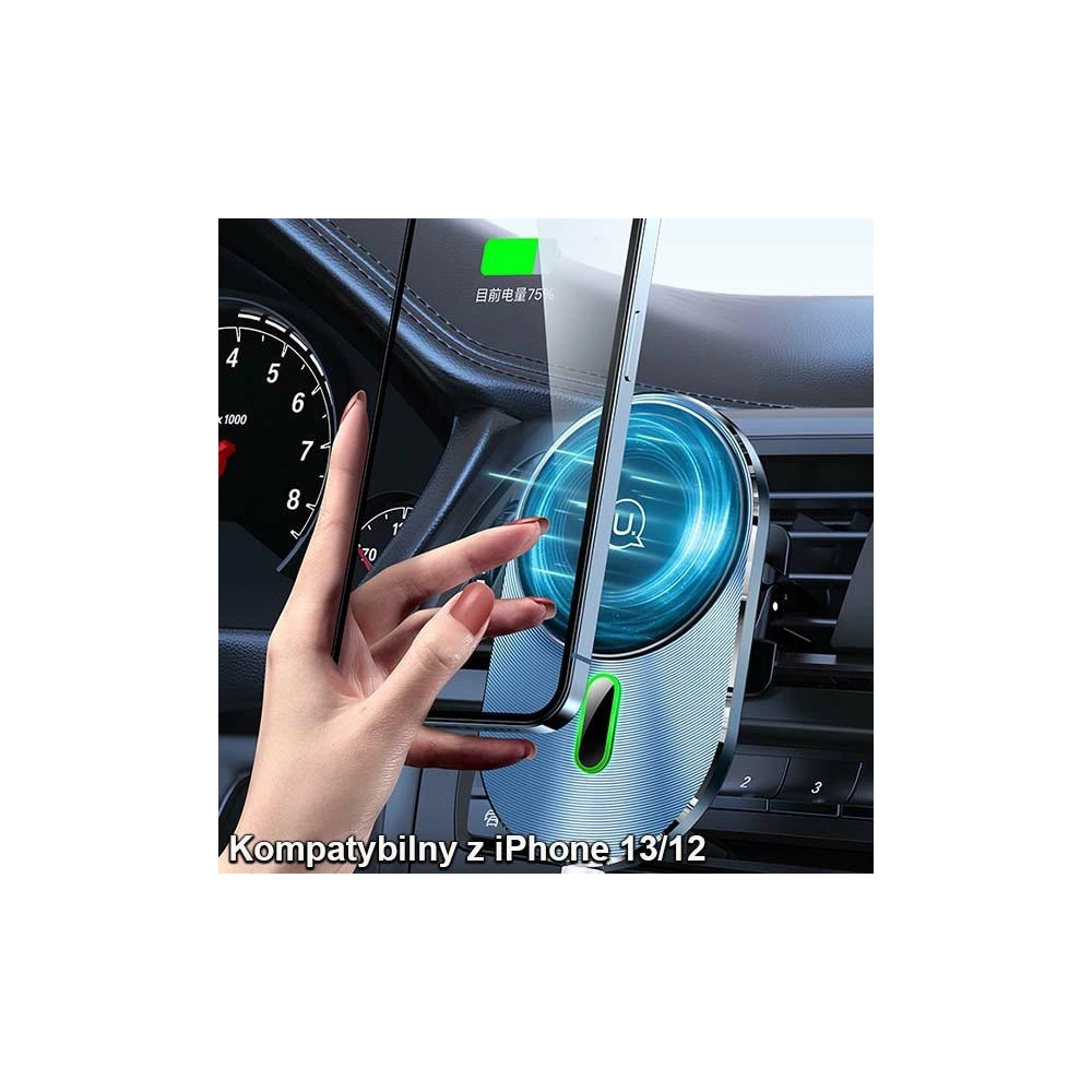 Hurtownia GSM - Upevnění do auta s indukčním nabíjením USAMS Magnetic Car Wireless Charging 15W Air Vent šedé/grey CD170DZ01 - USA750GRY - {ean13} - Hurt