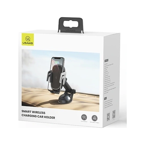 Uchwyt samochodowy z ładowaniem indukcyjnym USAMS US-CD101 Automatic Induction 10W Dashboard czarny/black CD101ZJ01
