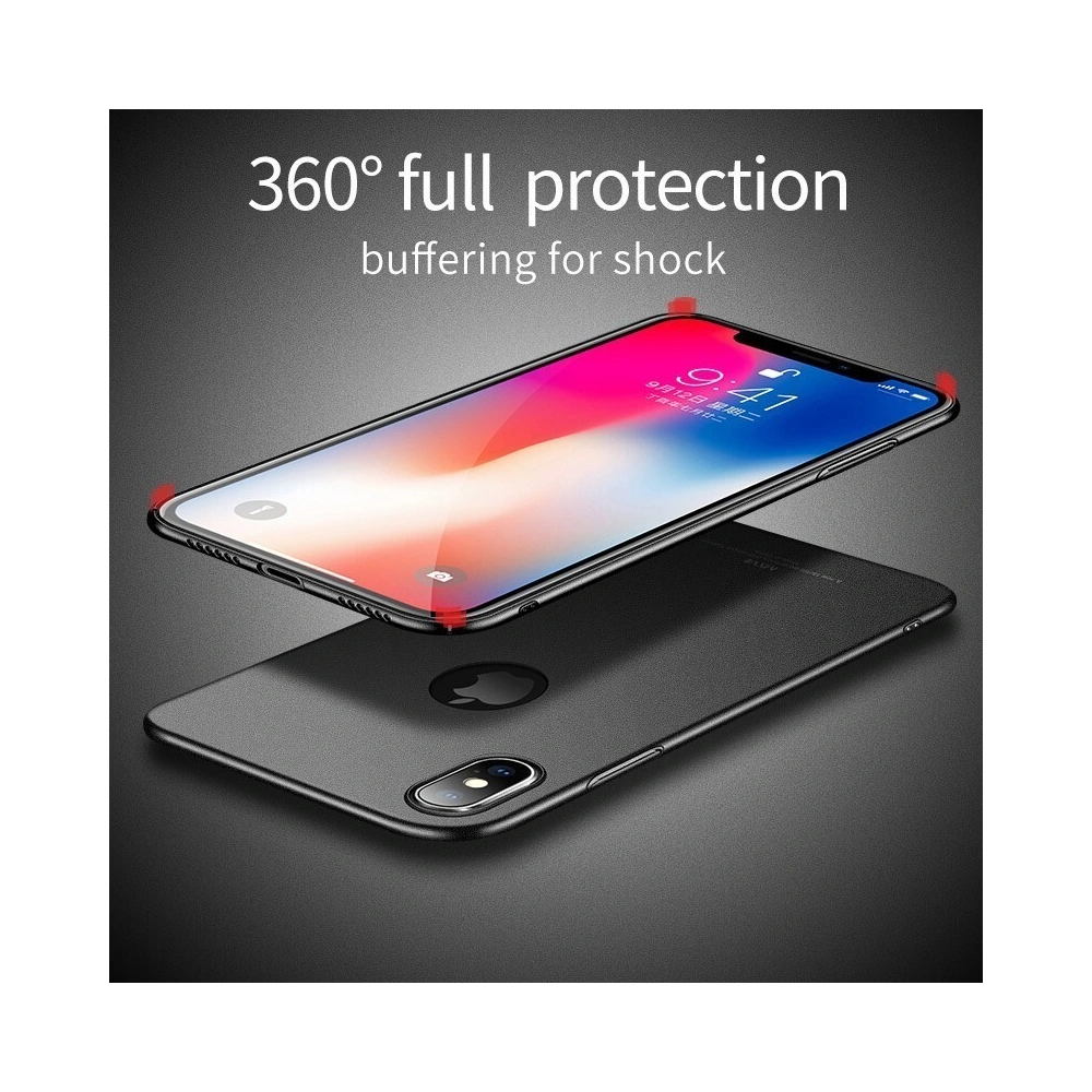 Hurtownia GSM - Etui MSVII Logo Cut-Out iPhone XS/X 5.8 Černé - MS7240BLK - {ean13} - Hurt