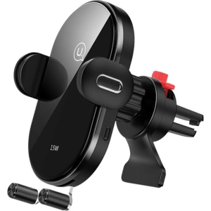 Hurtownia GSM - Uchwyt samochodowy z ładowaniem indukcyjnym USAMS US-CD132 15W Automatic Air Vent czarny/black CD132ZJ01 - USA756BLK - {ean13} - Hurt