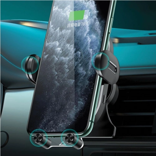 Uchwyt samochodowy z ładowaniem indukcyjnym USAMS US-CD132 15W Automatic Air Vent czarny/black CD132ZJ01