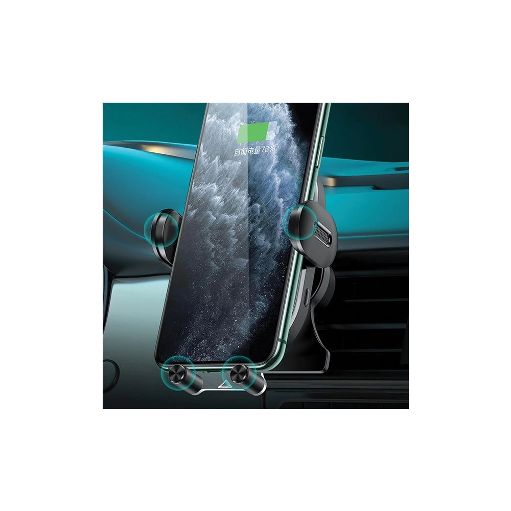 Wholesale USAMS Wireless Charger Car Mount US-CD132 15W Automatic Air Vent black CD132ZJ01 - USA756BLK - {ean13} - Hurt