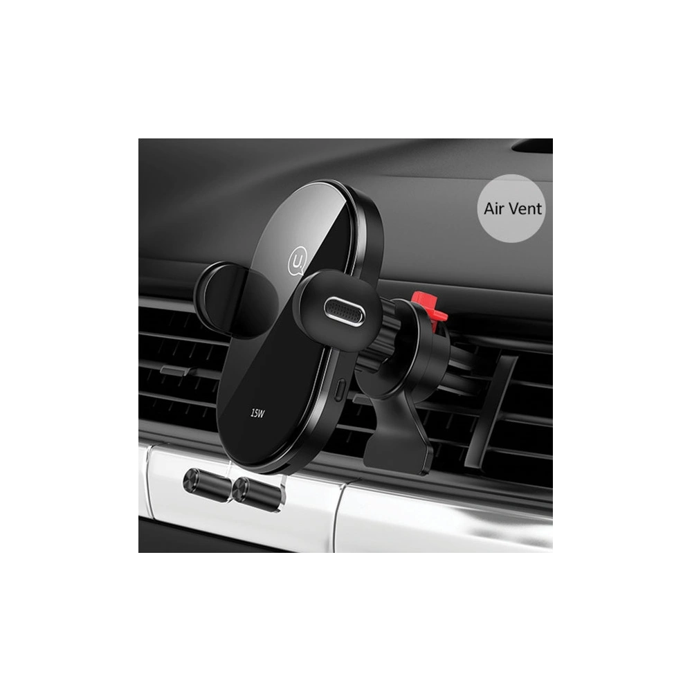 Hurtownia GSM - Uchwyt samochodowy z ładowaniem indukcyjnym USAMS US-CD132 15W Automatic Air Vent czarny/black CD132ZJ01 - USA756BLK - {ean13} - Hurt