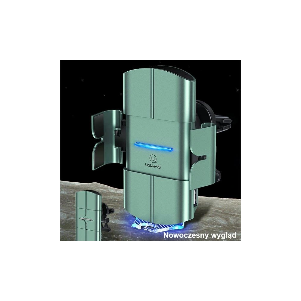 Hurtownia GSM - Uchwyt samochodowy z ładowaniem indukcyjnym USAMS US-CD133 10W Automatic Air Vent zielony/green Starod CD133ZJ02 - USA758GRN - {ean13} - Hurt