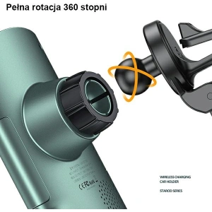 Hurtownia GSM - Uchwyt samochodowy z ładowaniem indukcyjnym USAMS US-CD133 10W Automatic Air Vent zielony/green Starod CD133ZJ02 - USA758GRN - {ean13} - Hurt