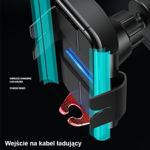 Uchwyt samochodowy z ładowaniem indukcyjnym USAMS US-CD133 10W Automatic Air Vent zielony/green Starod CD133ZJ02