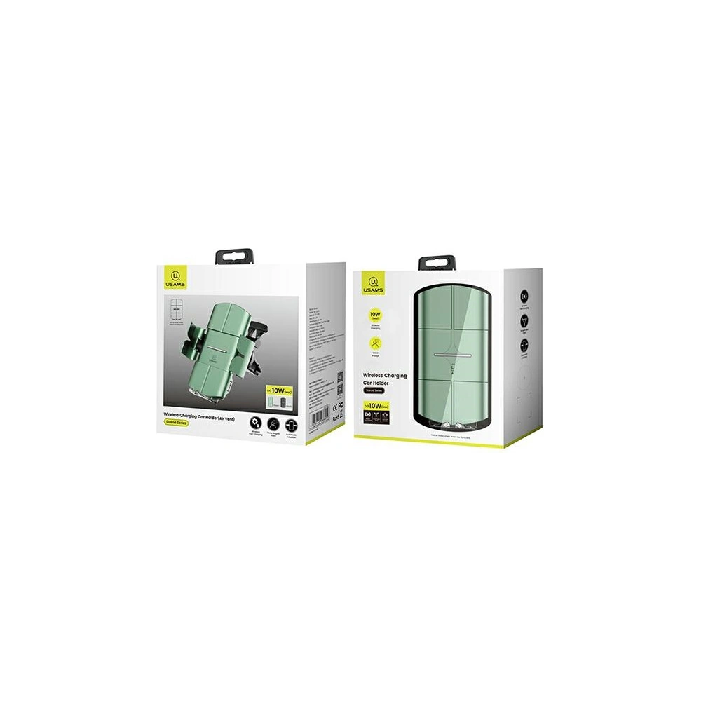 Hurtownia GSM - Uchwyt samochodowy z ładowaniem indukcyjnym USAMS US-CD133 10W Automatic Air Vent zielony/green Starod CD133ZJ02 - USA758GRN - {ean13} - Hurt