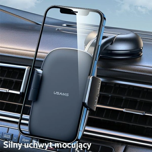 Uchwyt samochodowy USAMS na kokpit/do szyby czarny/black ZJ063ZJ01