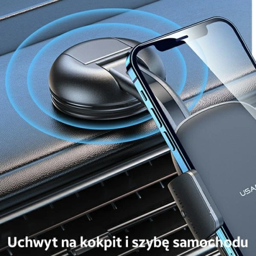 Uchwyt samochodowy USAMS na kokpit/do szyby czarny/black ZJ063ZJ01