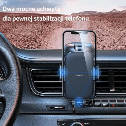 Uchwyt samochodowy USAMS na kokpit/do szyby czarny/black ZJ063ZJ01