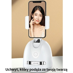 Hurtownia GSM - Uchwyt USAMS z funkcją śledzenia twarzy biały/white ZB239GPQ01 - USA772WHT - {ean13} - Hurt