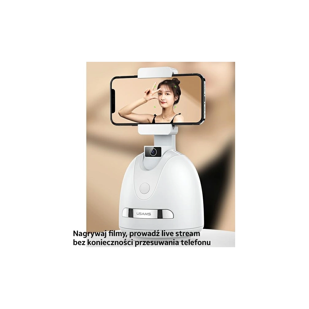 Hurtownia GSM - Uchwyt USAMS z funkcją śledzenia twarzy biały/white ZB239GPQ01 - USA772WHT - {ean13} - Hurt