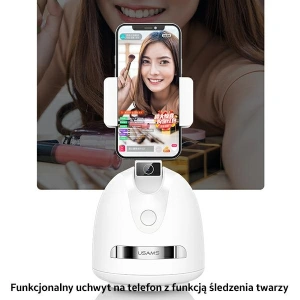Hurtownia GSM - Uchwyt USAMS z funkcją śledzenia twarzy biały/white ZB239GPQ01 - USA772WHT - {ean13} - Hurt